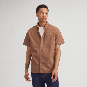 The Organic Short Sleeve Oxford Shirt | Carob Brown