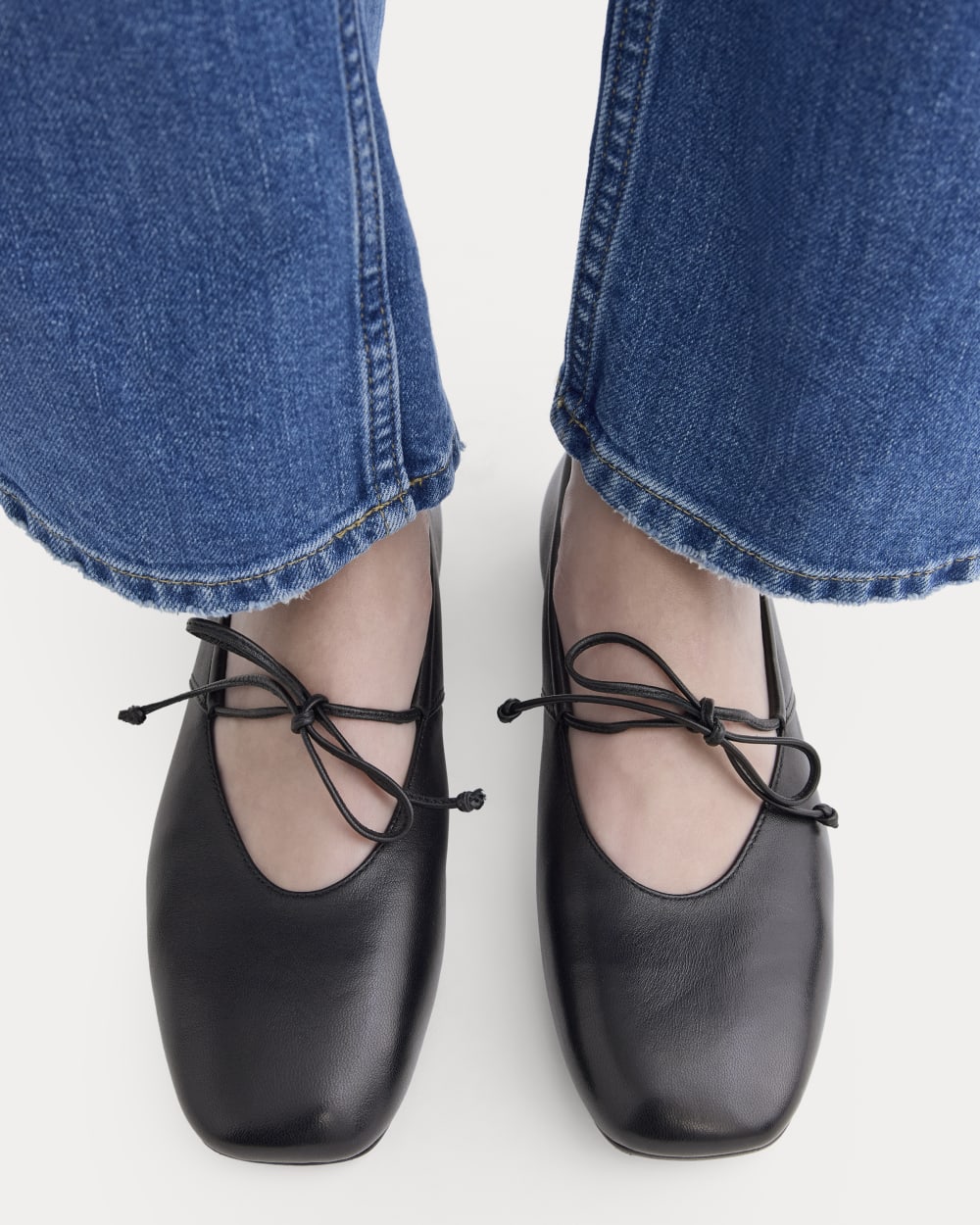 Leather Keyhole Flat | Black - Image 5