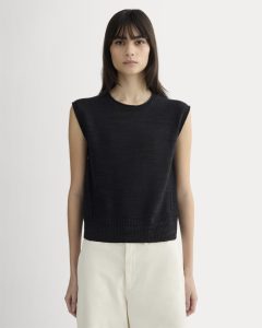 The Muscle Sweater in Cotton Linen | Black