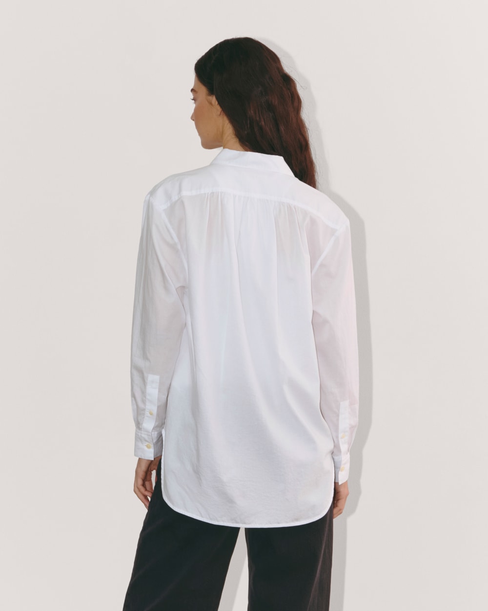 The Gathered Shirt in Silky Cotton | White - Image 5