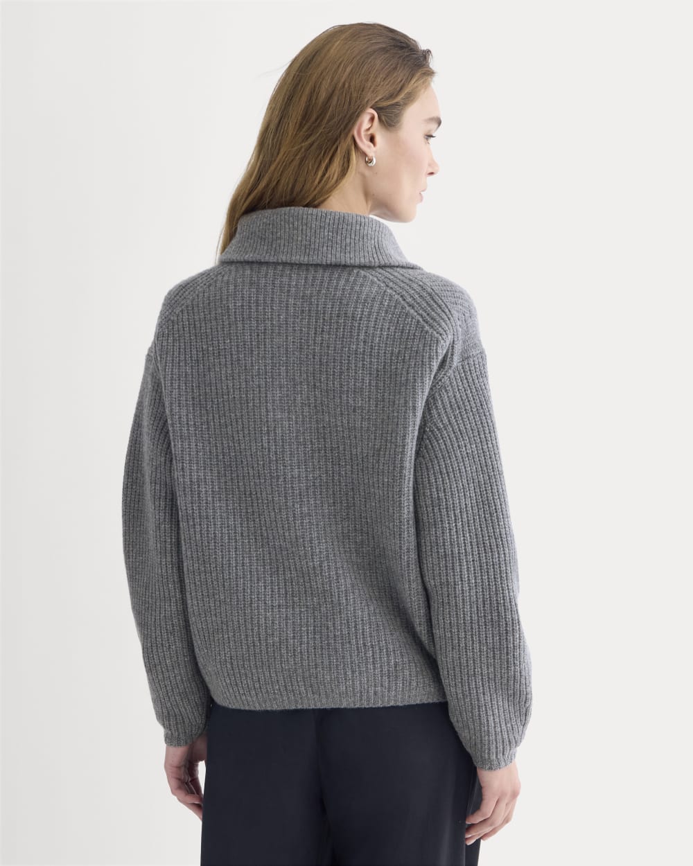 Half-Zip Sweater in Luxe Merino | Heathered Mid-Grey - Image 5