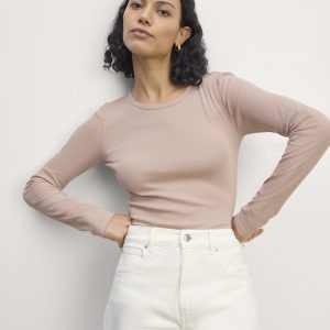 The Luxe Rib Long-Sleeve Crew | Dusty Rose