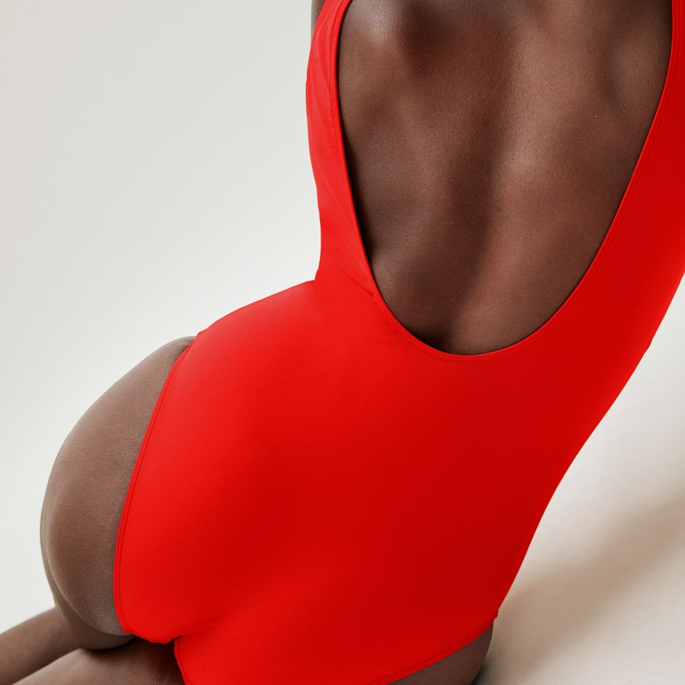 The Square-Neck One-Piece | Bright Red - Image 3