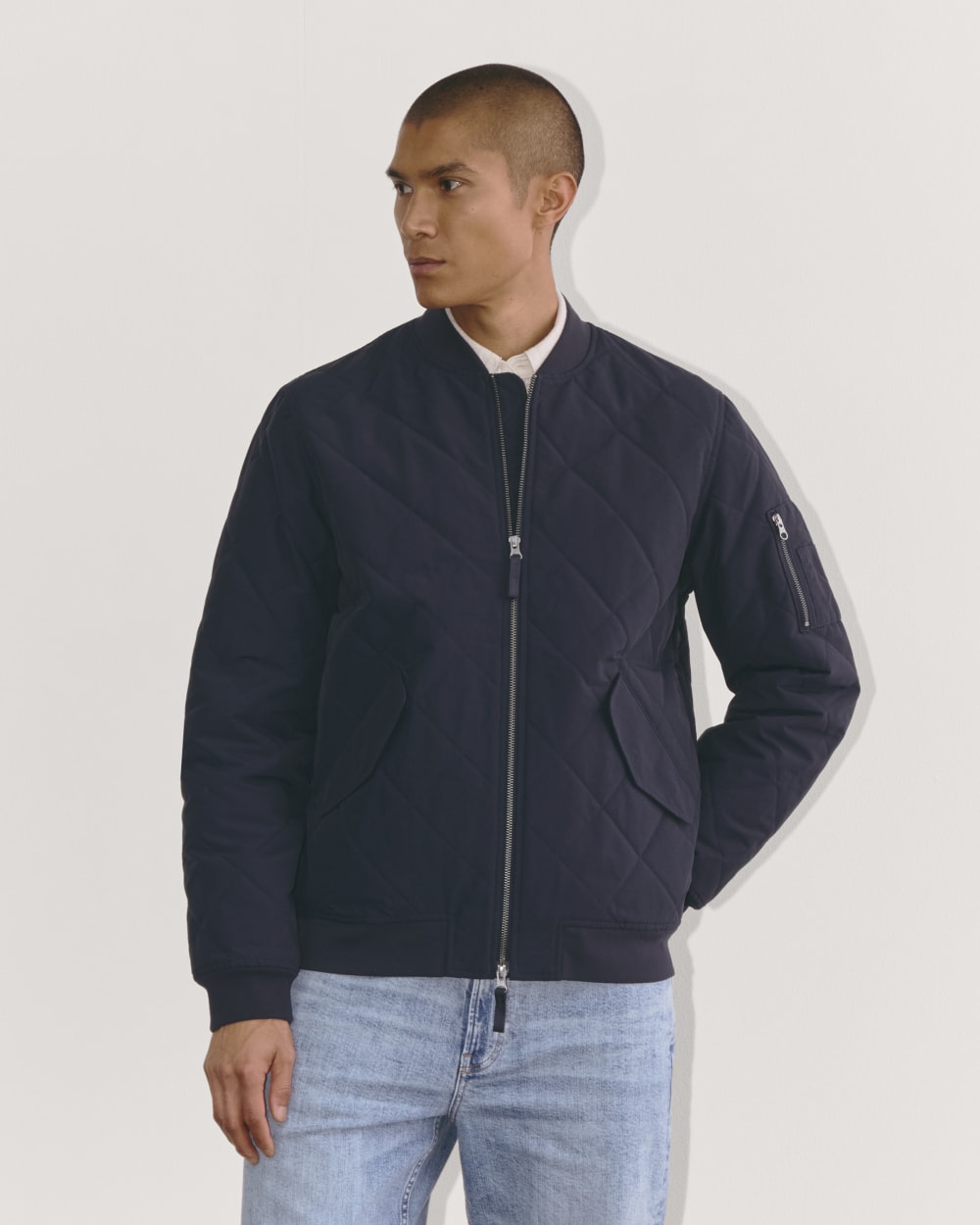 The Quilted Bomber | Navy - Image 3