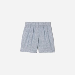 The Linen Boxer Short | Blue / White Pinstripe