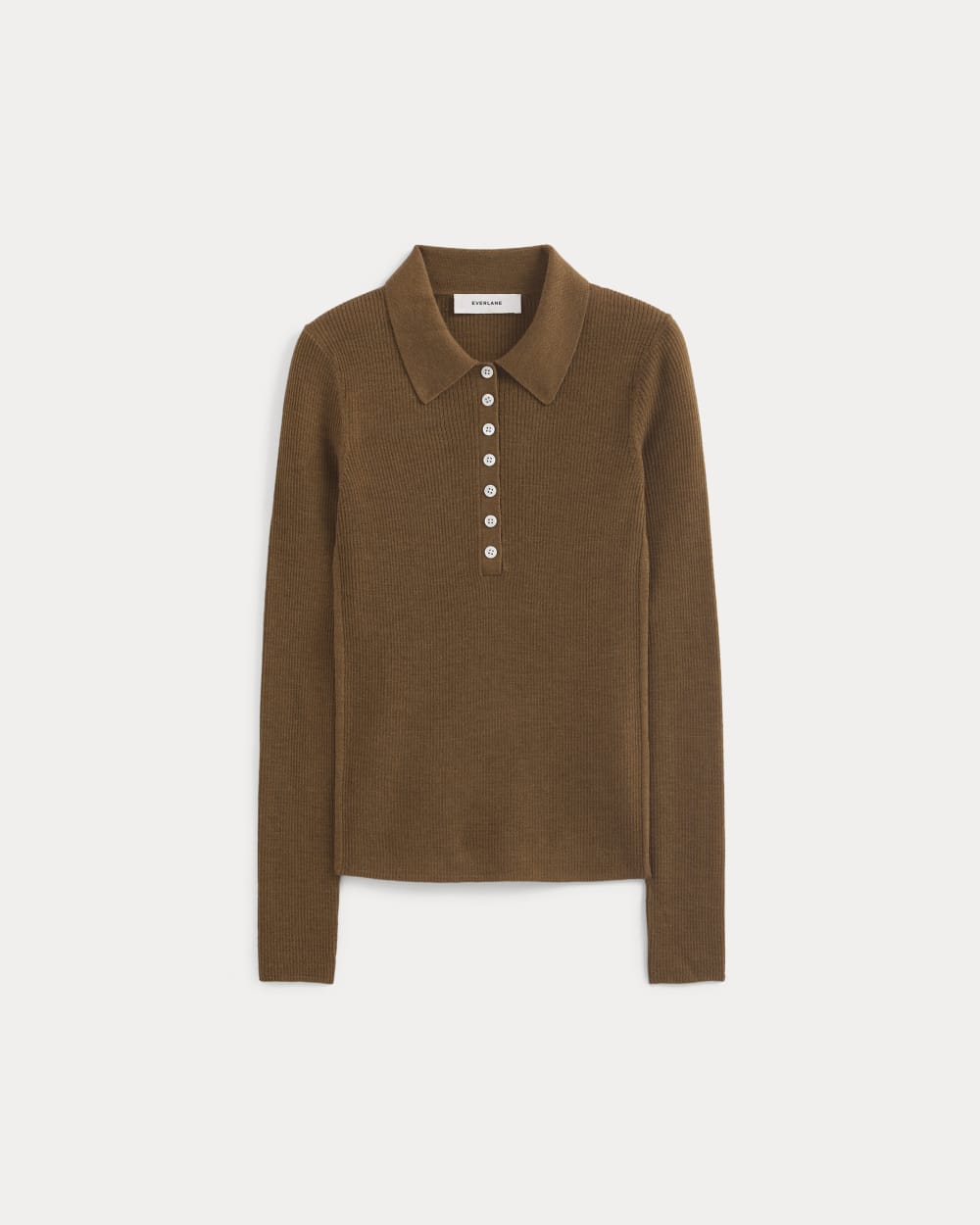 The Polo in Ultrasoft Merino | Heathered Toffee - Image 2