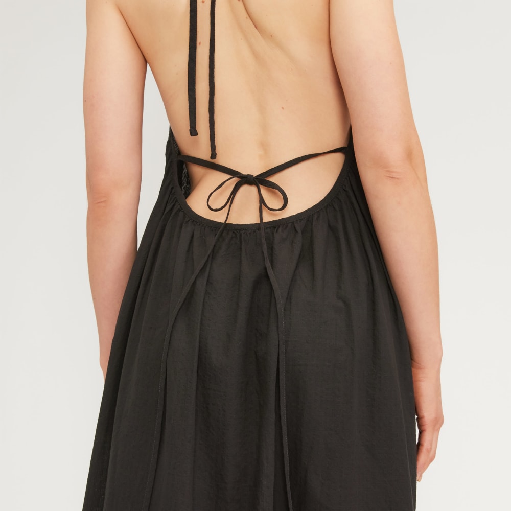 The Tie-Back Halter Dress | Black - Image 6