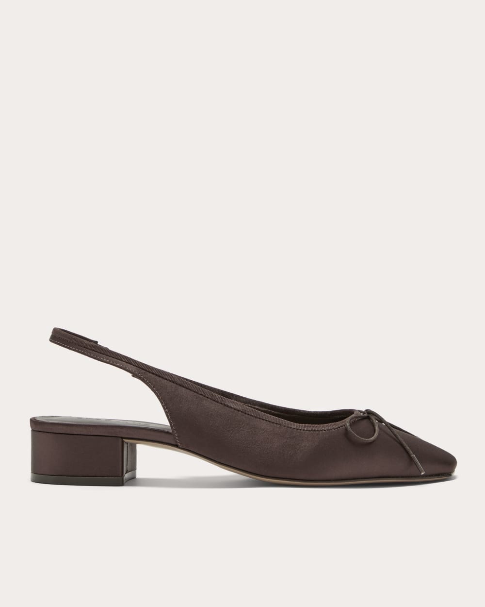 The Ballet Slingback Heel | Deep Brown Satin