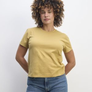 The Box-Cut Tee in Essential Cotton | Golden Oak | No Pocket