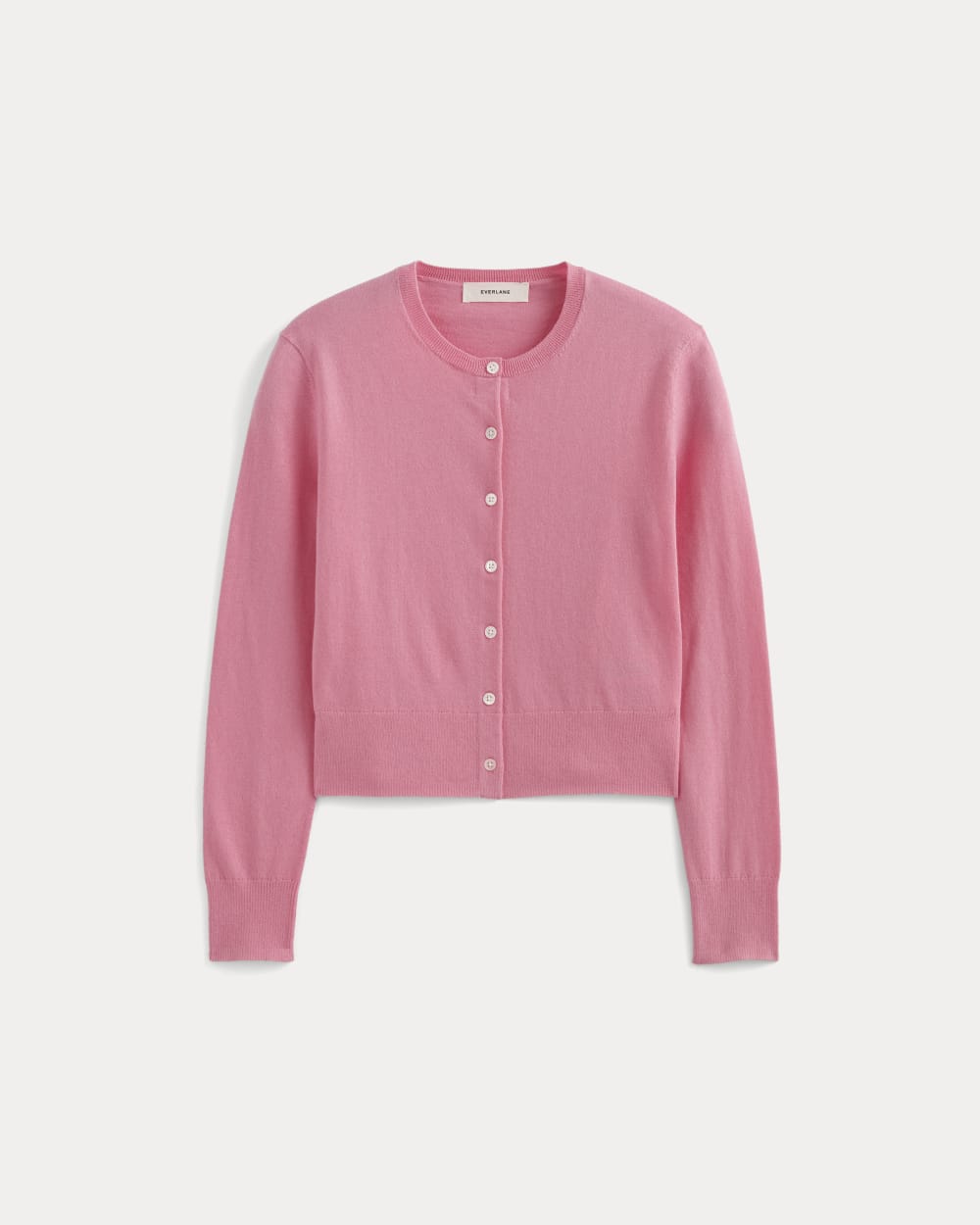 The Cropped Cardigan in Cotton Cashmere | Deep Pink - Image 2