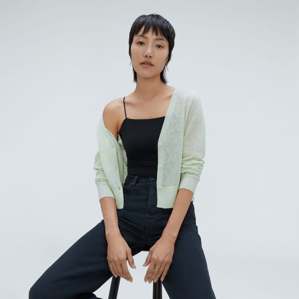 The Featherweight Alpaca Cardigan | Seafoam Green - Image 4