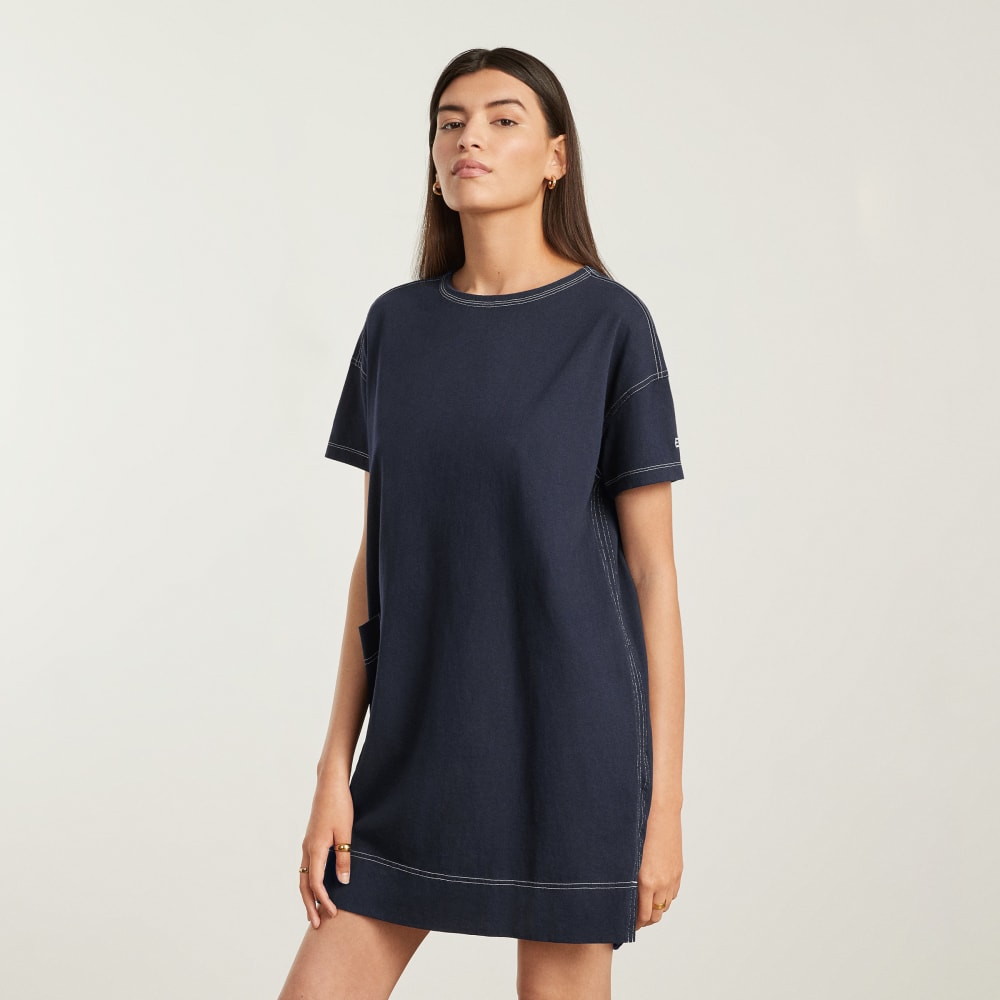 The Oversized Mariner Dress | Navy / White - Image 4