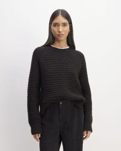 The Cloud Oversized Textured Crew | Black