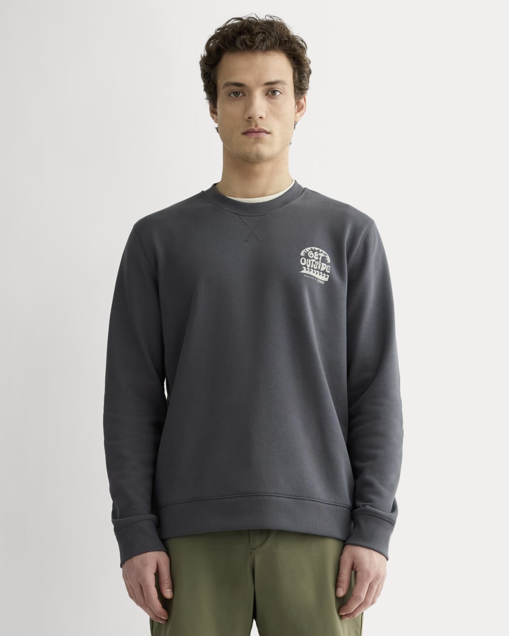 The Everlane x Parks Project French Terry Crew | Forged Iron / Natural