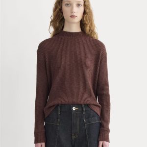 The Cozy Rib Funnel-Neck | Dark Mahogany