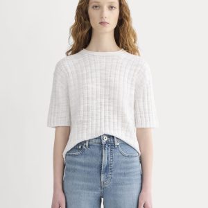 The Oversized Tee in Cotton Linen | White