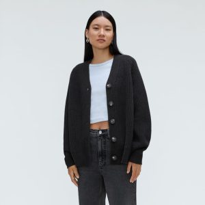 The Felted Merino Cardigan |  Black