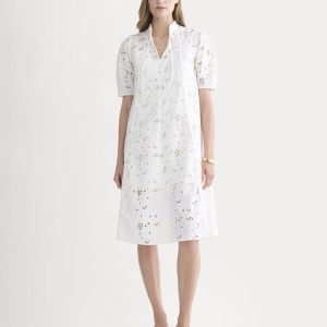 The Eyelet Midi Dress | Bone