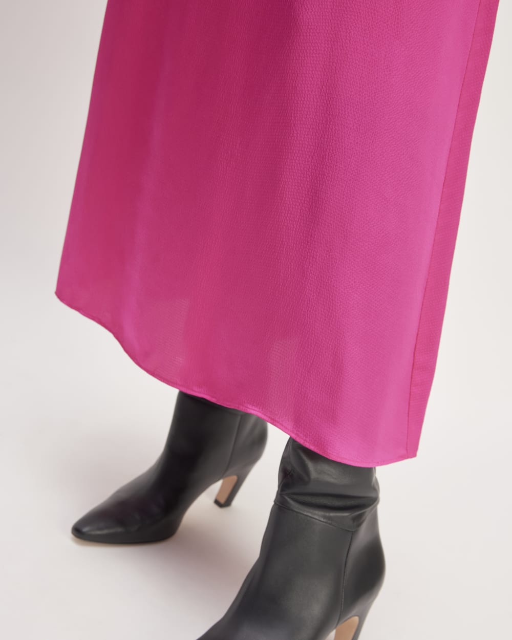 The Hammered Satin Slip Skirt | Fuchsia Pink - Image 6