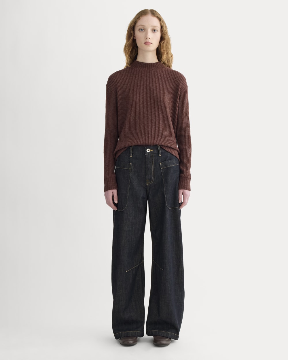 The Cozy Rib Funnel-Neck | Dark Mahogany - Image 3