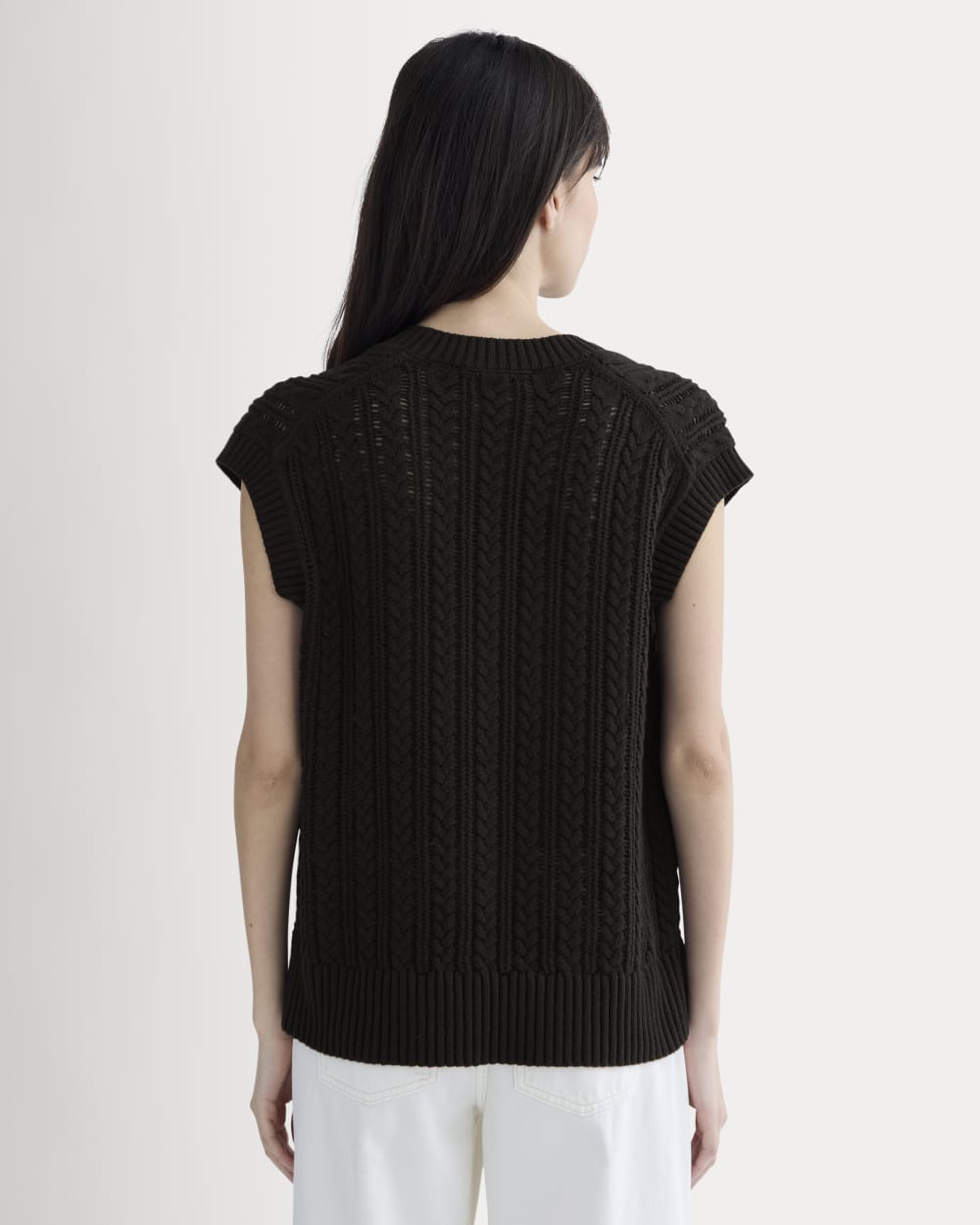 The Mesh Cable Vest in Everyday Cotton | Black - Image 5