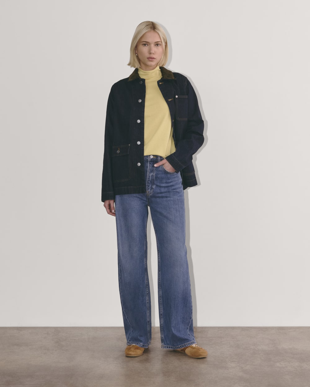 The Funnel Neck in Cotton Cashmere | Parsnip - Image 4