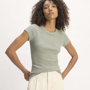 The Cozy Rib Tee | Sage Green