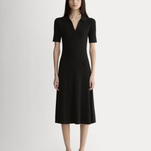 The Knit Polo Dress | Black