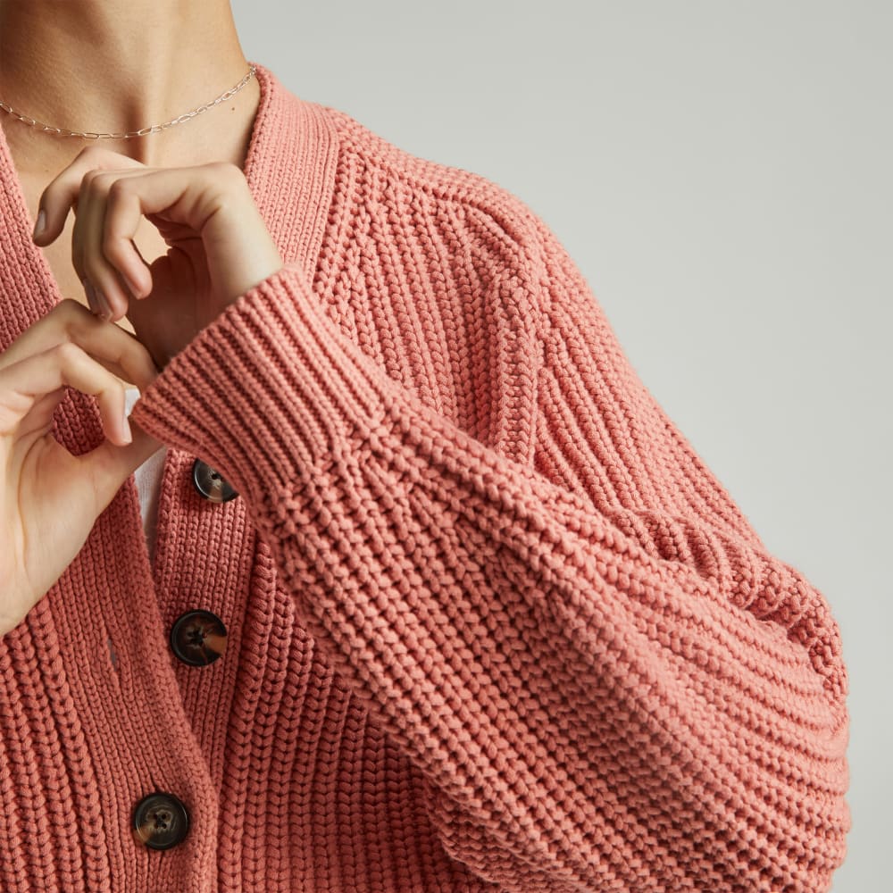 The Texture Cotton Cardigan | Light Rose - Image 5