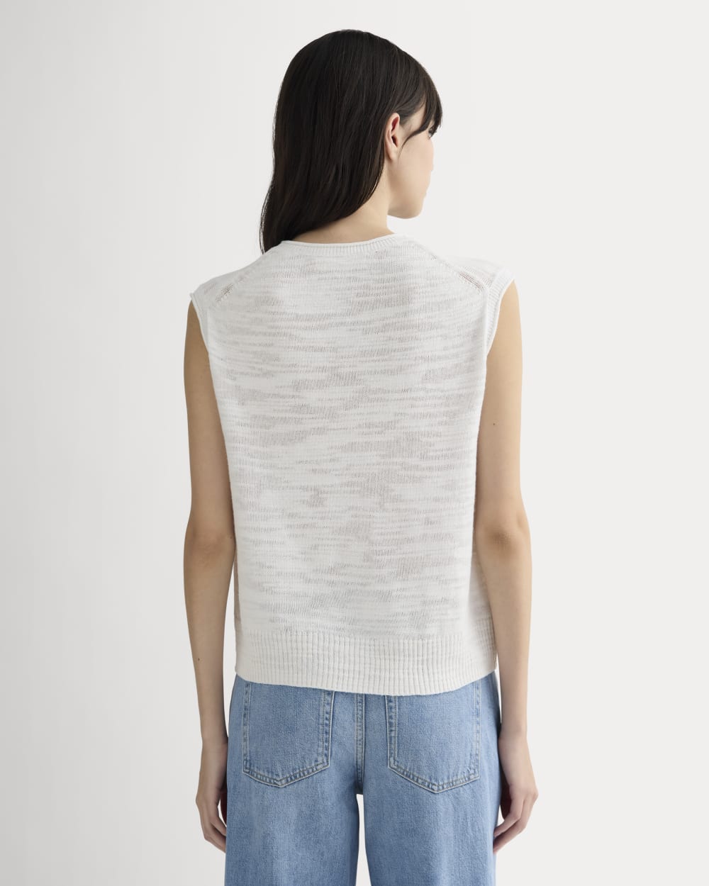 The Muscle Sweater in Cotton Linen | White - Image 5