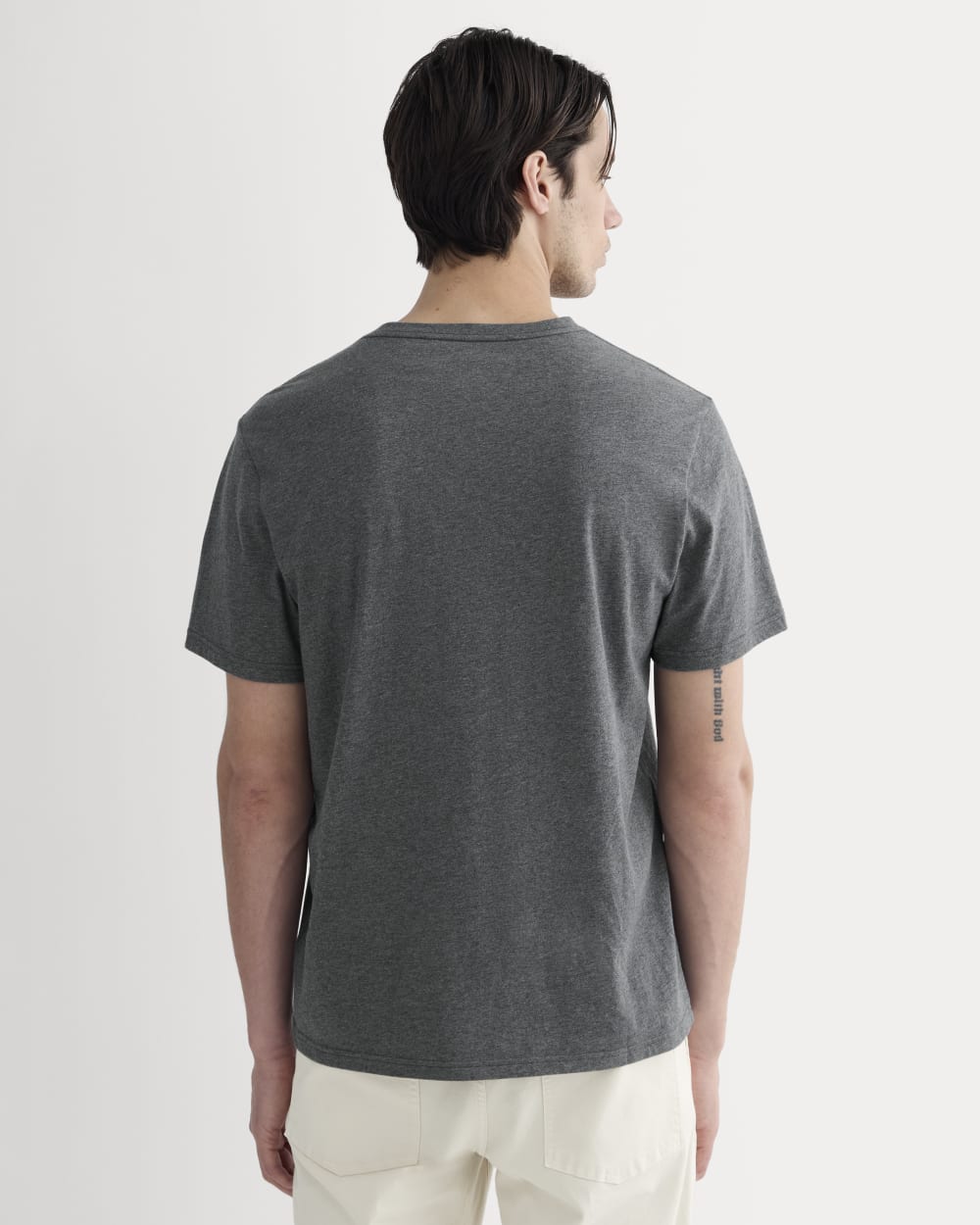 The Essential Organic V-Neck Tee | Heathered Charcoal - Image 4