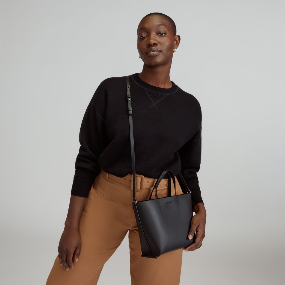 The Luxe Italian Leather Crossbody | Black - Image 2