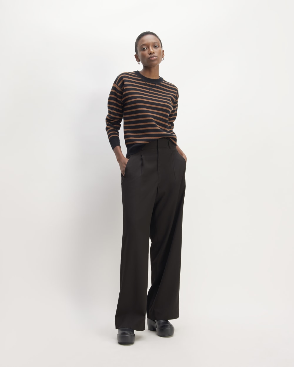 The Italian Wool Way-High® Drape Pant | Black