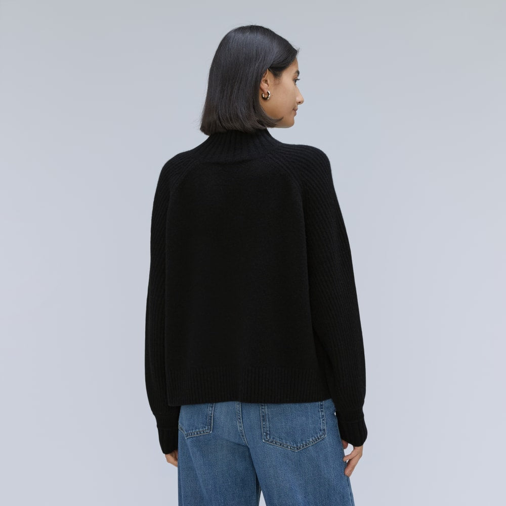 The Cashmere Ribbed Turtleneck | Black - Image 4