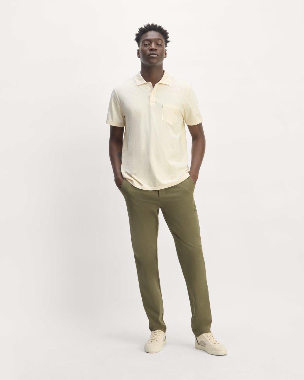 The Essential Organic Garment-Dyed Polo | Parchment - Image 3