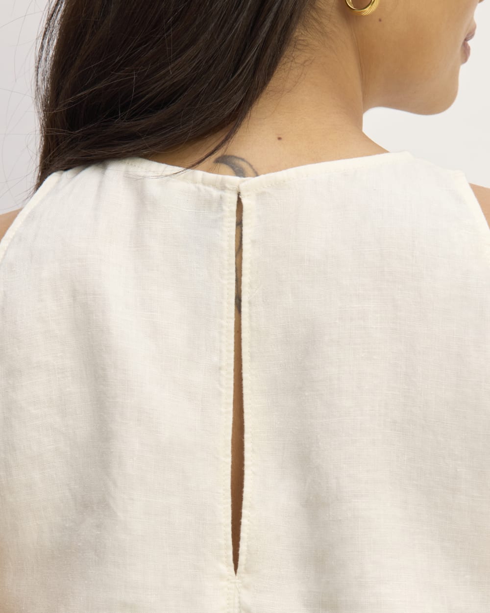 The Linen High-Neck Tank | Bone - Image 5