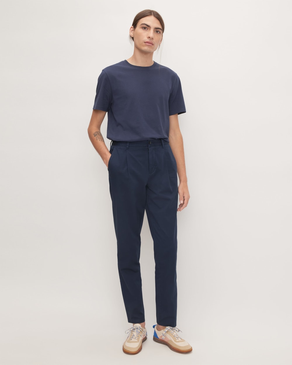 The Pleated Air Chino | Deep Navy