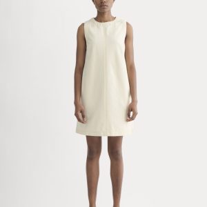 The Denim Shift Dress | Ecru