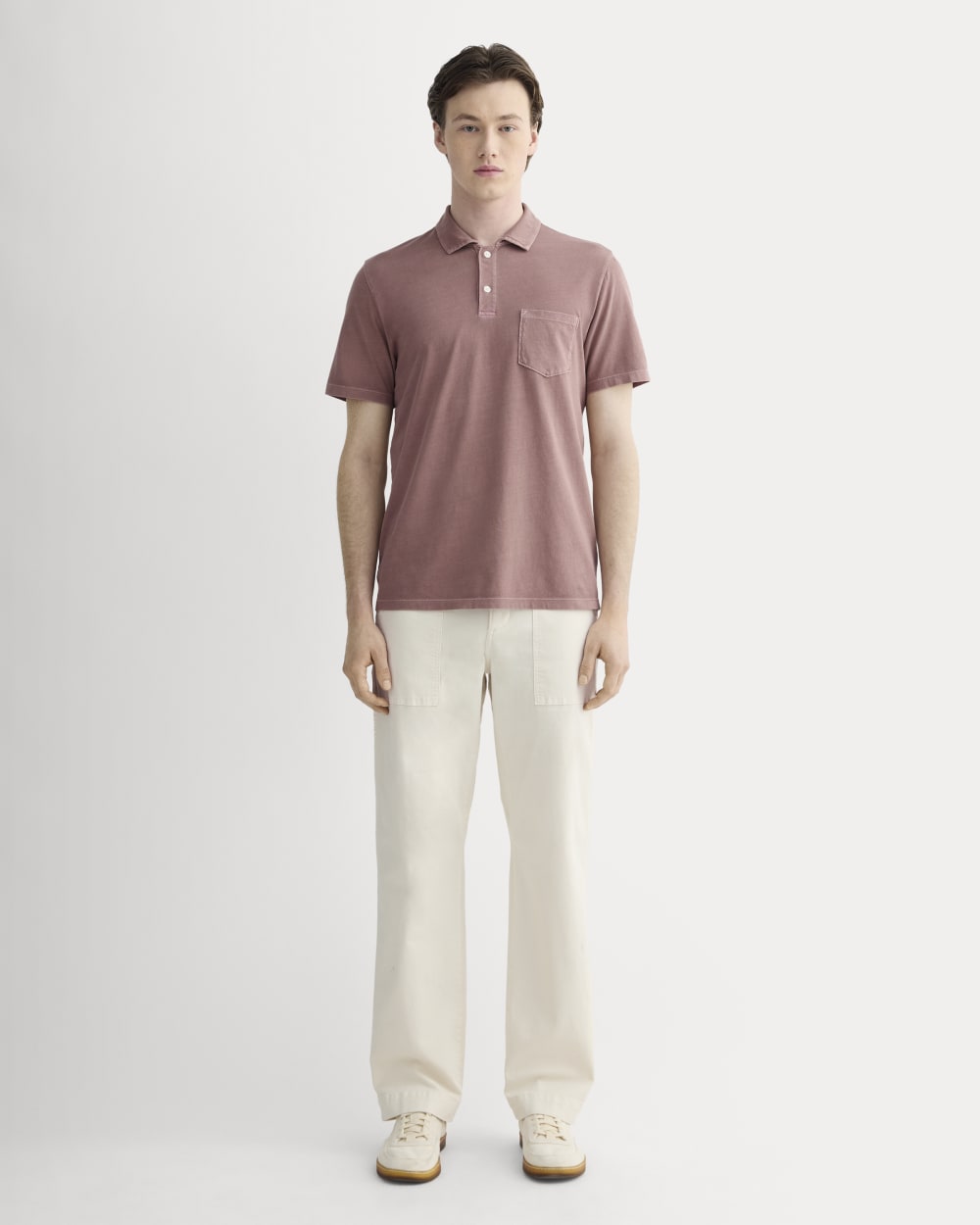 The Essential Organic Garment-Dyed Polo | Brown Garment Dye - Image 3