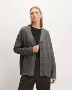 The Organic Cotton Cardigan | Heathered Charcoal