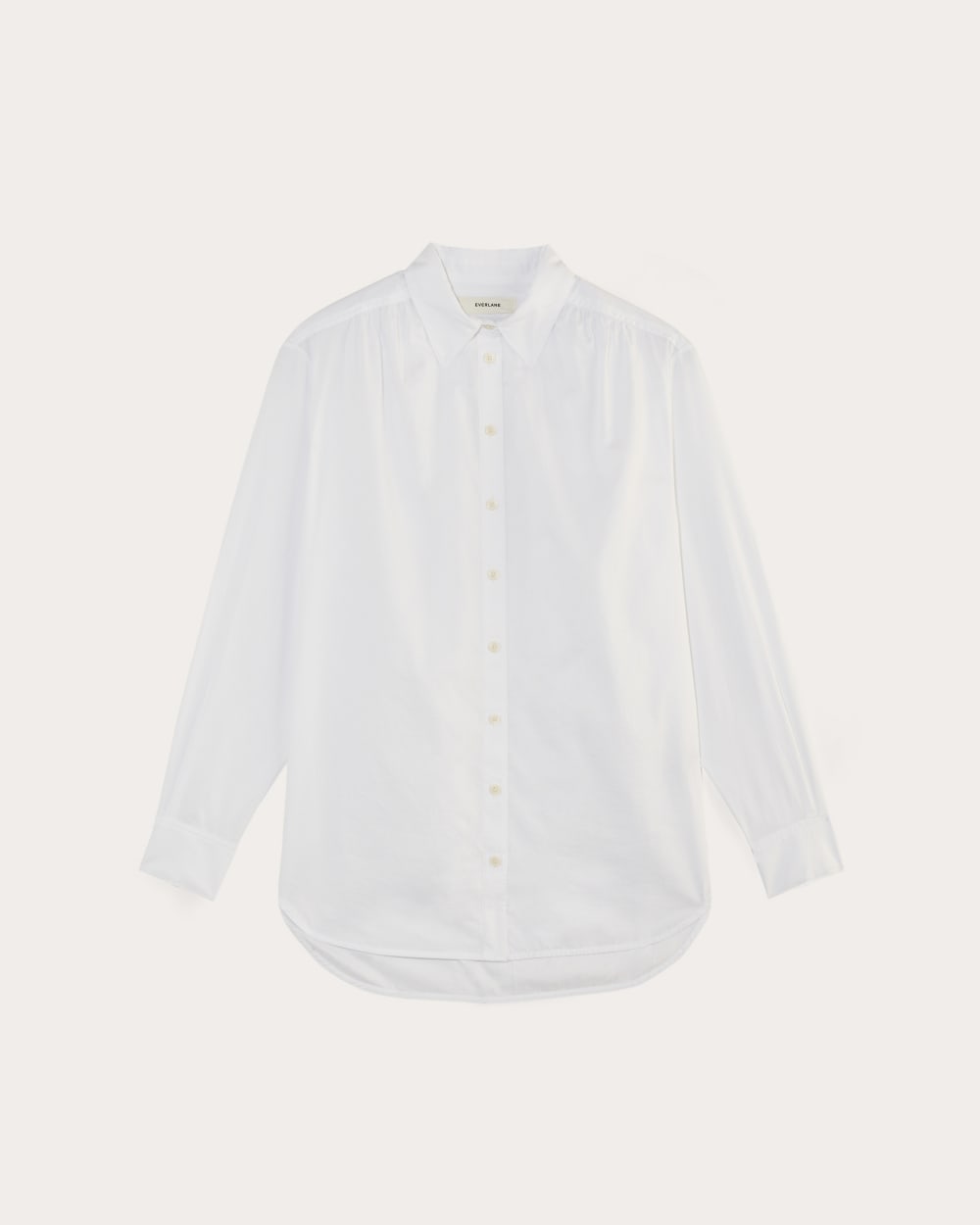 The Gathered Shirt in Silky Cotton | White - Image 2