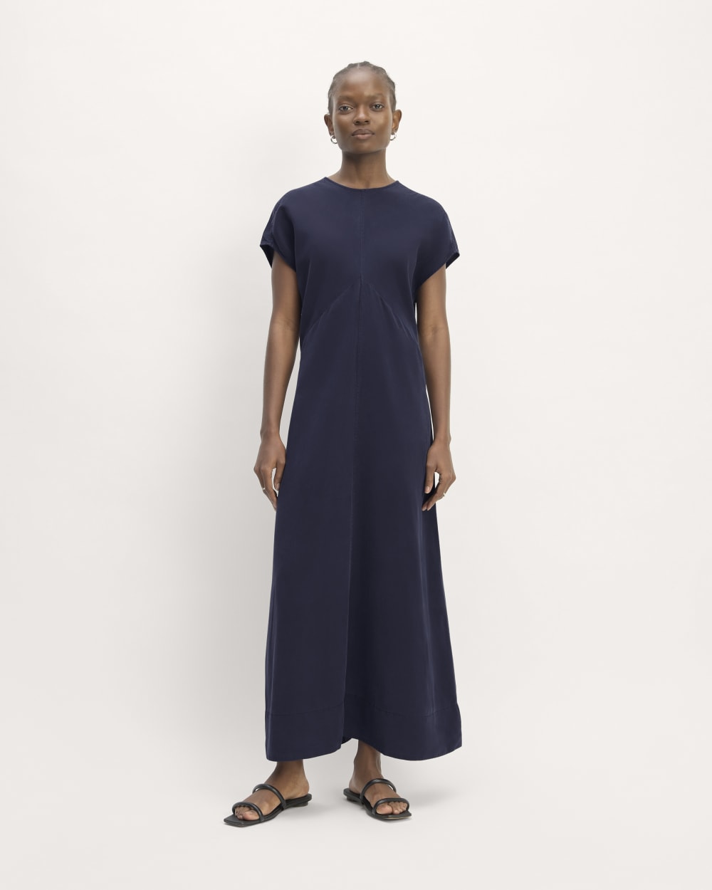 The TENCEL? Short-Sleeve Midi Dress | Navy